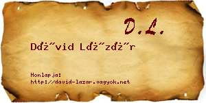 Dávid Lázár névjegykártya